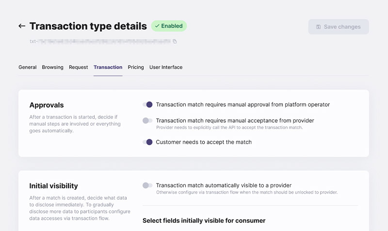 startup program, configurate your transaction flows