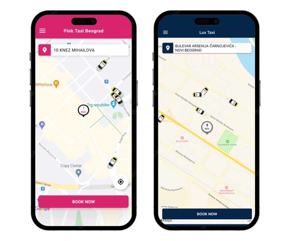 White-label solution in a taxi app in Serbia