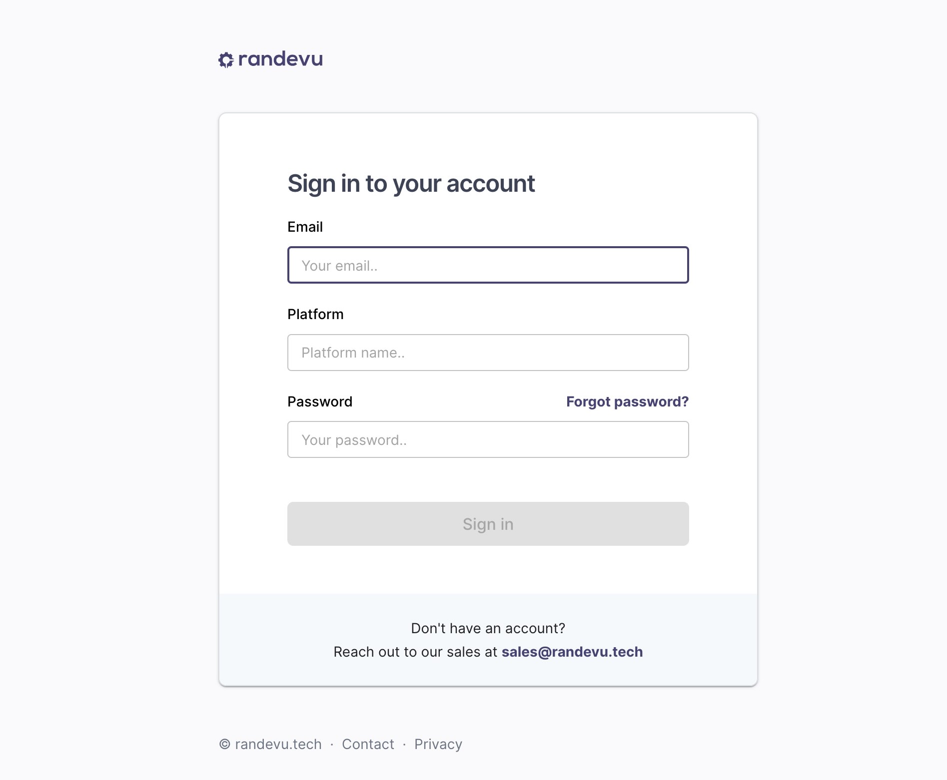 randevu - new login page